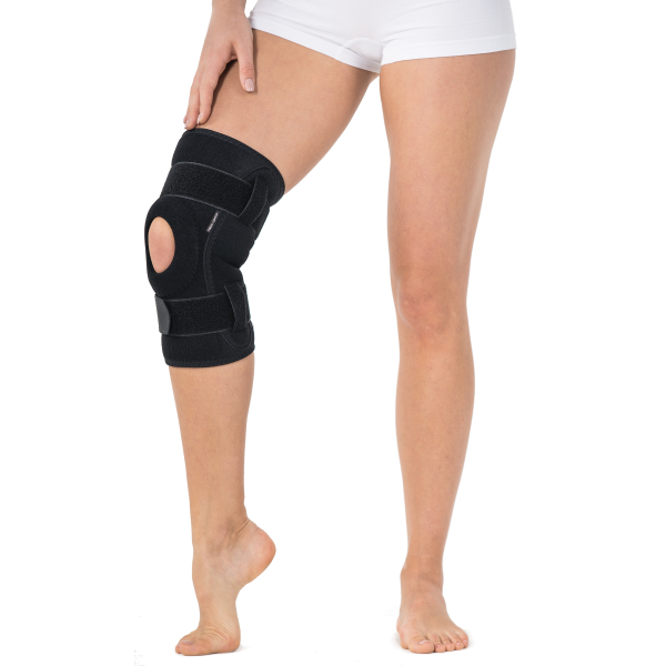 Бандаж для колінного суглоба з ребрами жорсткості неопреновий Toros-Group, Тип 511 (чорний), р.4