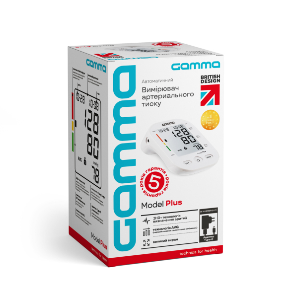 Автоматический тонометр на плечо Gamma 4Gen Plus с адаптером (размер манжеты 22-36 см) 4