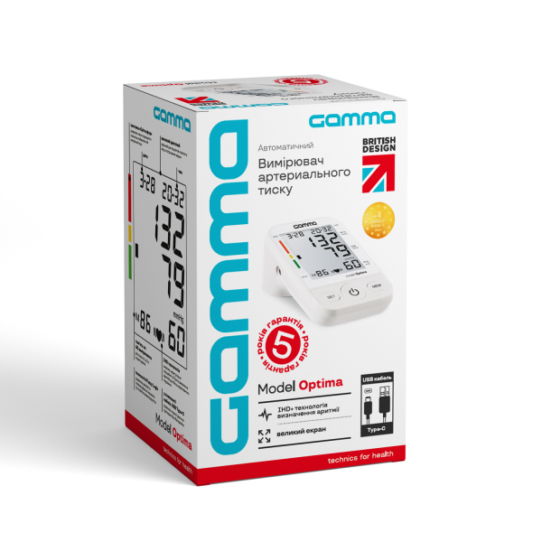 Автоматический тонометр на плечо Gamma 4Gen Optima (размер манжеты 22-36 см) 4