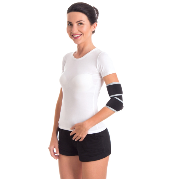 Бандаж для локтевого сустава разъемный неопреновый универсальный Toros-Group, Тип 600 (черный) 5