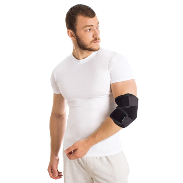 Бандаж для локтевого сустава разъемный неопреновый универсальный Toros-Group, Тип 600 (черный) 6