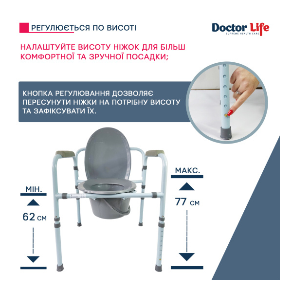 Стілець-туалет складаний Преміум 10595 Doctor Life 8