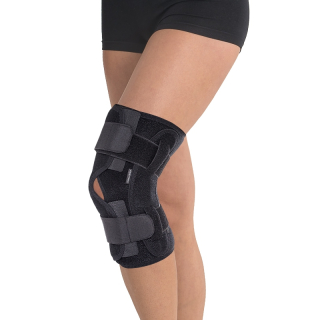 Бандаж для колінного суглоба роз'ємний неопреновий з шарнірними ребрами Toros-Group,  Тип 514