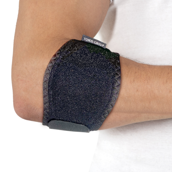 Бандаж на локтевой сустав для синдрома "Локоть теннисиста" универсальный Toros-Group, Тип 601 (черный) 4