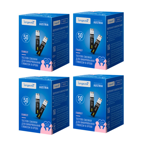 Тест-смужки  Longevita Family 200 шт (4 х 50)