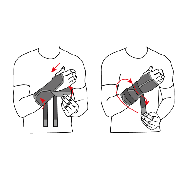 Бандаж (ортез) для променево-зап'ясткового суглоба з ребром жорсткості універсальний Toros-Group, Тип 552 (чорний) 2