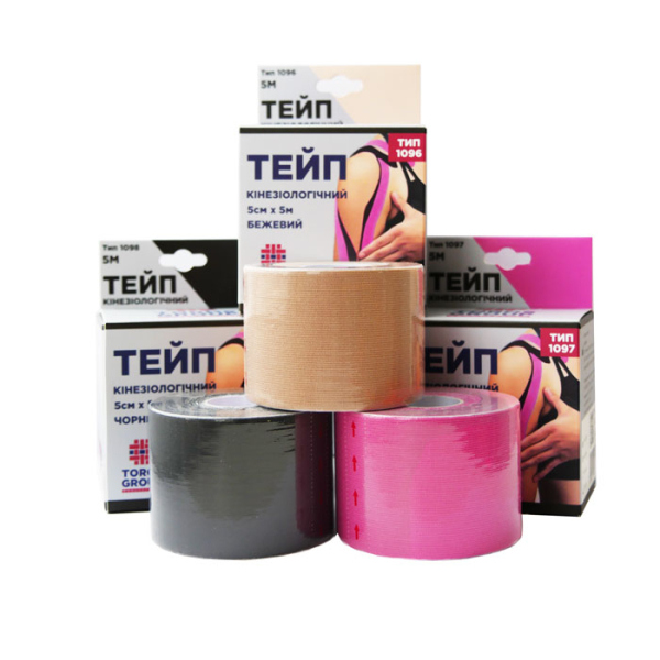 Кинезио тейп Toros-Group (5 м х 5 см), Тип 1097 (розовый) 2