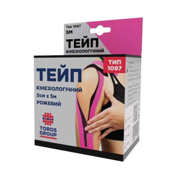 Кинезио тейп Toros-Group (5 м х 5 см), Тип 1097 (розовый) 3