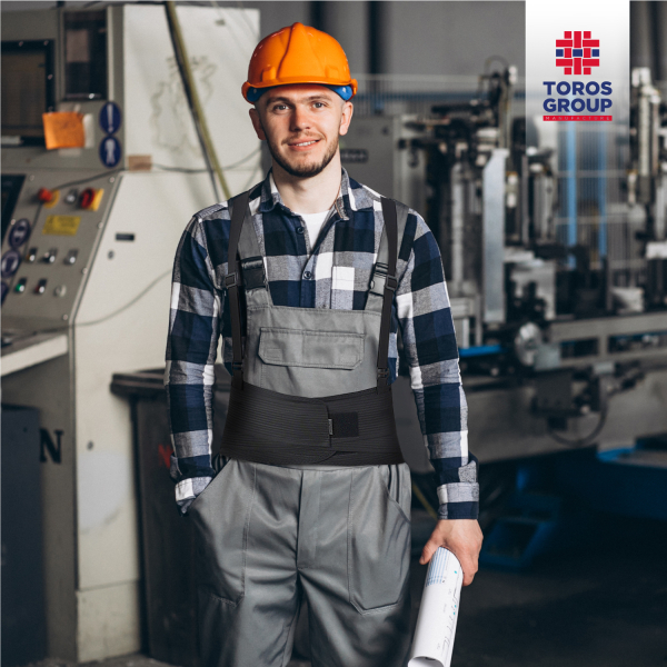 Бандаж підтримуючий жорсткий для підняття важких предметів Toros-Group, Тип 216 (чорний) 8