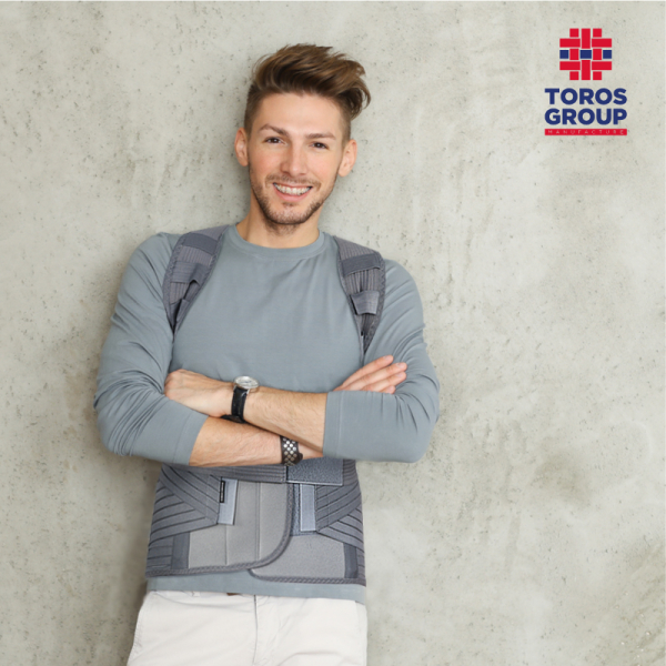 Корсет для корекції постави роз'ємний пористий "Люкс" Toros-Group, Тип 656 ПР (сірий) 3