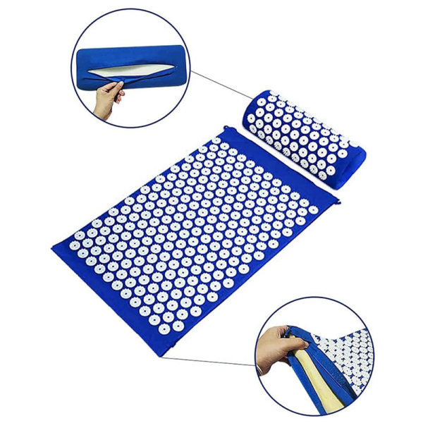 Коврик акупунктурный с подушкой Аппликатор Кузнецова, Тип 1114 (синий) 3