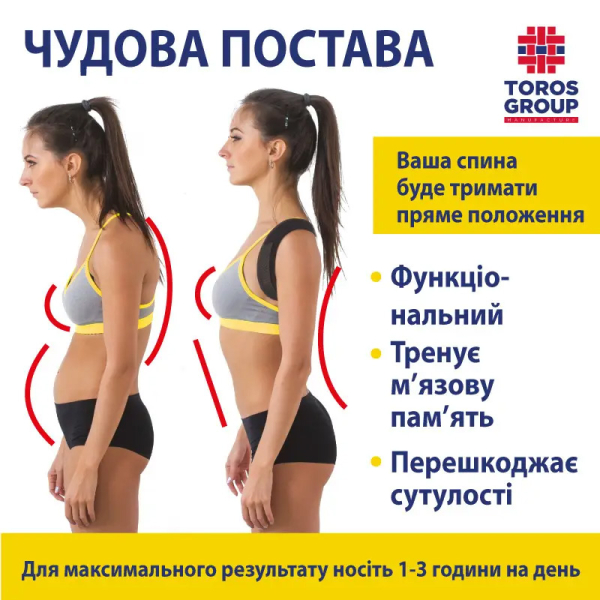 Корсет для коррекции осанки разъемный пористый "Люкс" Toros-Group, Тип 656 ПР (черный) 6