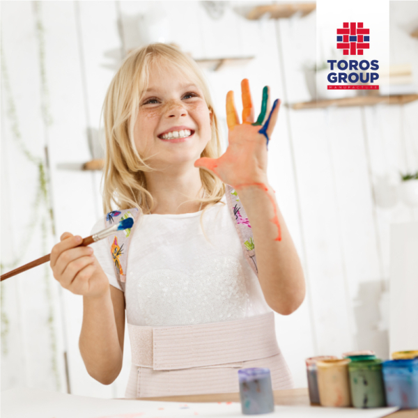 Корсет для корекції постави дитячий Toros-Group, Тип 652 (бежевий з котами) 4