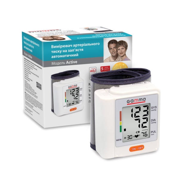 Автоматический тонометр на запястье Gamma Active (размер манжеты 13.5-19.5 см) 2