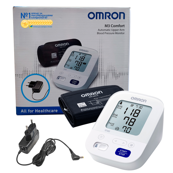 Автоматический тонометр на плечо Omron M3 Comfort HEM-7155-E с адаптером (размер манжеты 22-42 см) 2