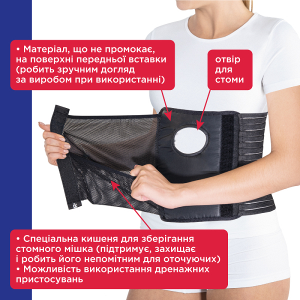 Бандаж послеоперационный с отверстием для стомы и кишечником Toros-Group, Тип 156 4