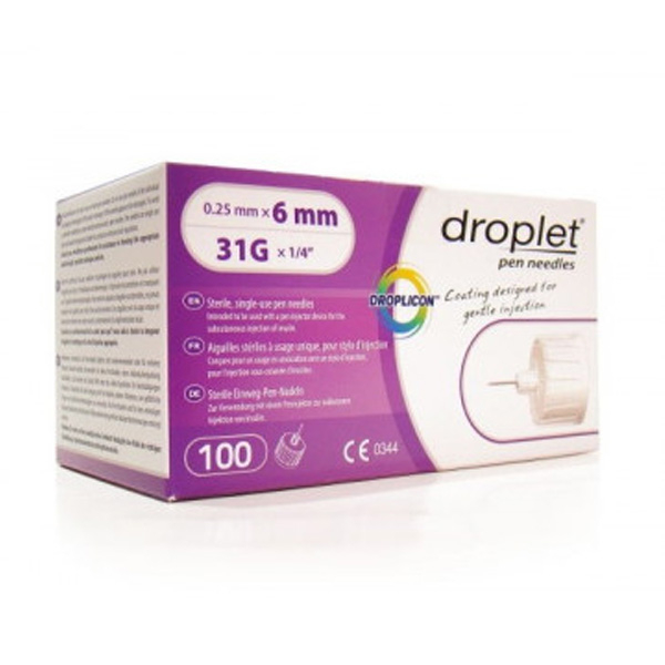 Игла для инсулиновых шприцев-ручек Droplet 6 мм х 31G №100 (за 1 шт.) 2 Toros Игла для инсулиновых шприцев-ручек Droplet 6 мм х 31G №100 (за 1 шт.) 2