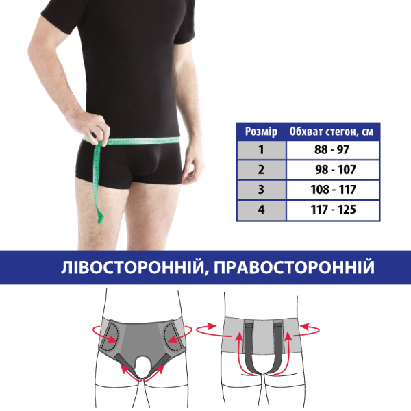 Бандаж протигрижовий паховий універсальний "Люкс" Toros-Group, Тип 355 (чорний) 4