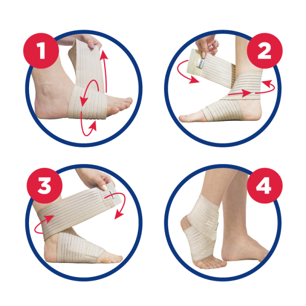 Бандаж для гомілковостопного суглоба еластичний універсальний Toros-Group, Тип 418 (бежевий) 5