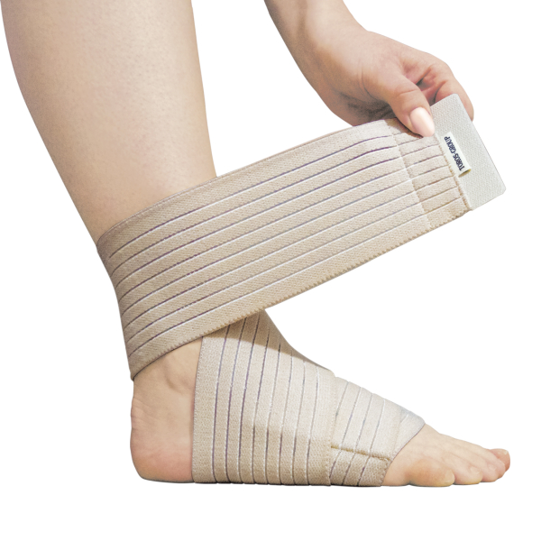 Бандаж для гомілковостопного суглоба еластичний універсальний Toros-Group, Тип 418 (бежевий) 8