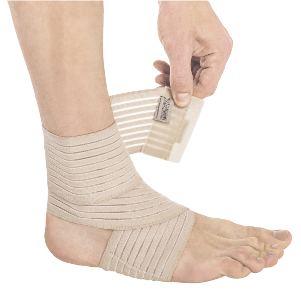 Бандаж для гомілковостопного суглоба еластичний універсальний Toros-Group, Тип 418 (бежевий) 11