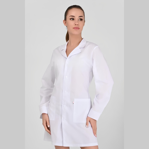Медичний халат Шкільний "Ґудзик" Topline, р. 48 (білий) 2