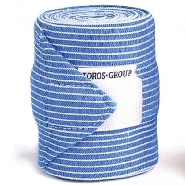 Бинт медичний еластичний з текстильною застібкою (1.5 м х 8 см) Toros-Group (синій) 5