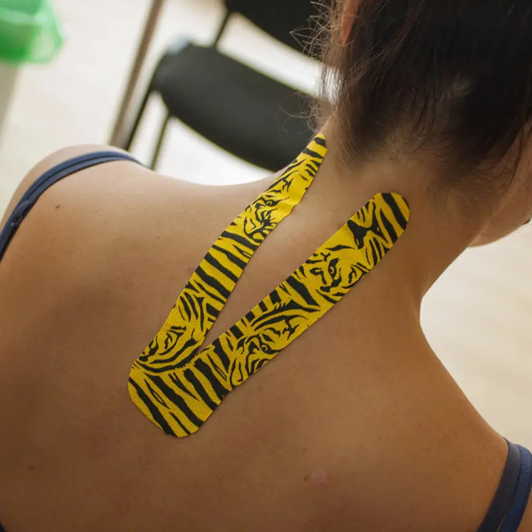 Кінезіо тейп (5 м х 5 см) Ares Amazon Tiger (жовтий) 4