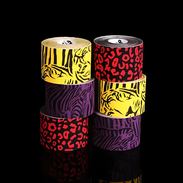 Кінезіо тейп (5 м х 5 см) Ares Amazon Leopard (червоний) 2