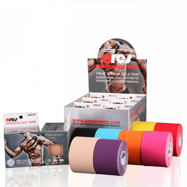 Кінезіо тейп (5 м х 5 см) Ares Uncut (чорний) 2