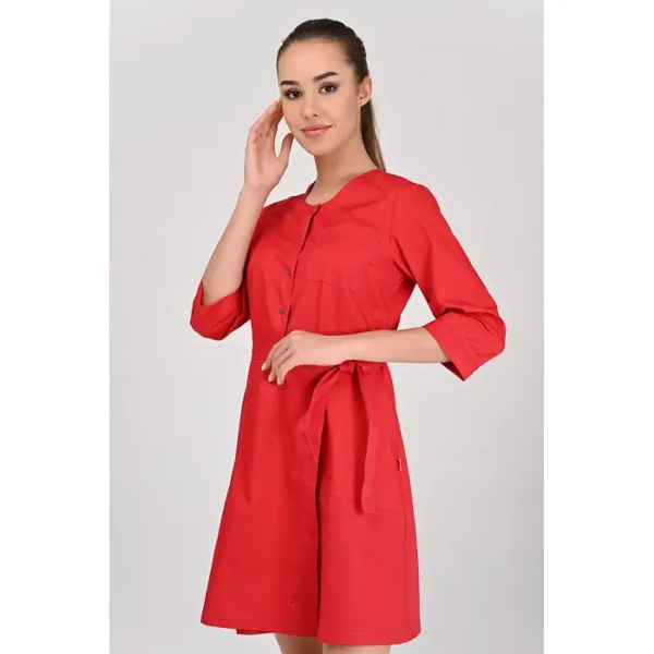 Медичний жіночий халат 3/4 Каліфорнія Topline (червоний) 3